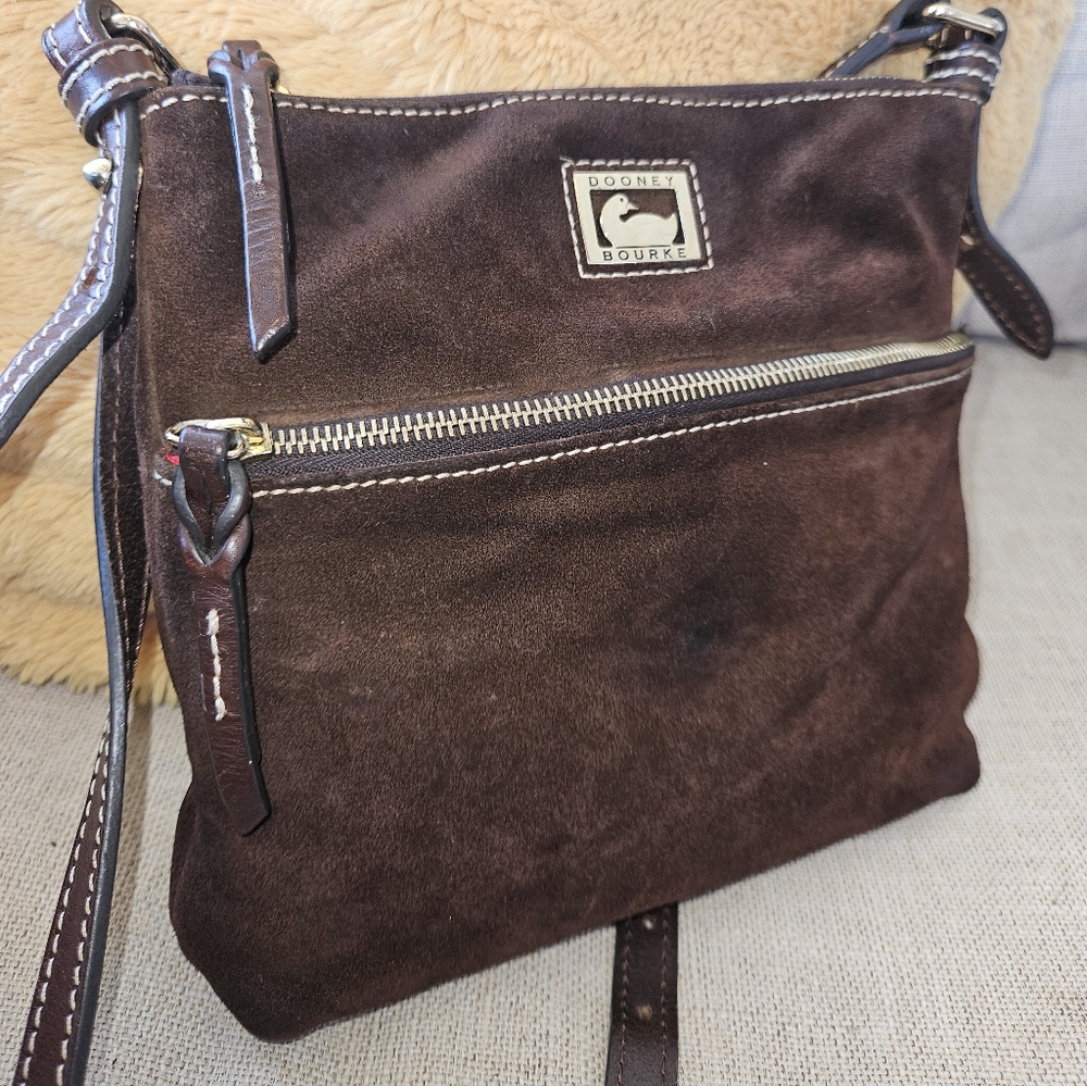 Dooney & Bourke Brown Suede Crossbody Bag